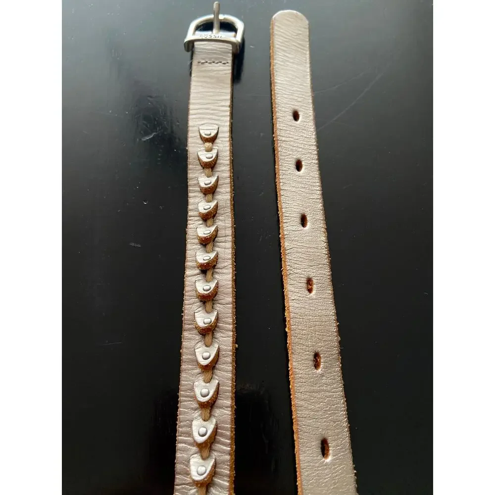 FOSSIL Metallic Studded Belt w/Laser-Cut Accent sz L